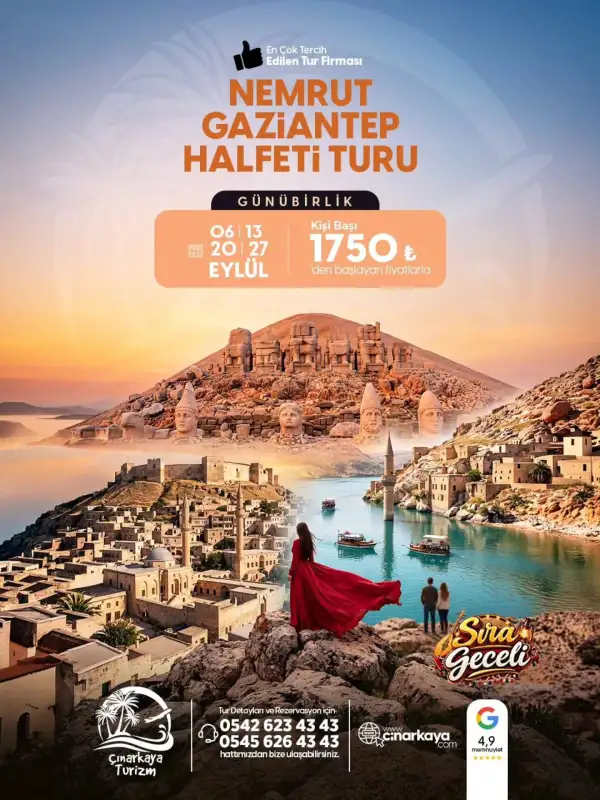 NEMRUT -GAZİANTEP SIRA GECESİ -HALFETİ TEKNE TURU