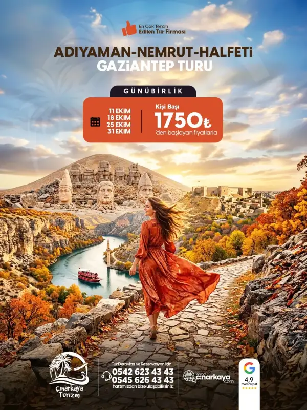 NEMRUT - HALFETİ - GAZİANTEP TURU